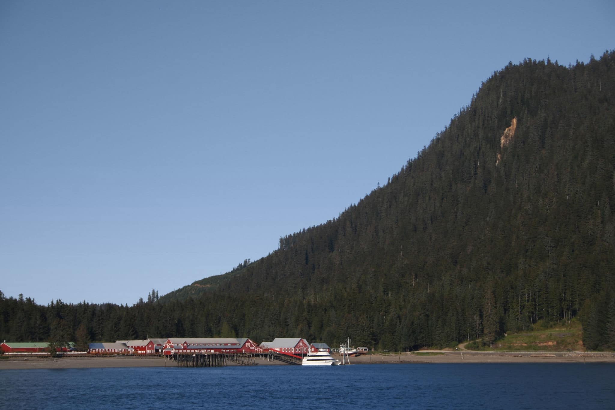 Old Fish Cannery at Native Village of Hoonah Alaska now used by Cruise Ships for Tourists