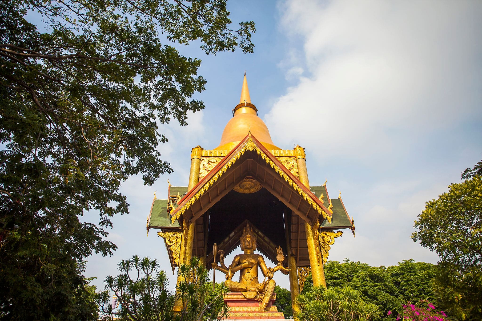 Four Faces Brahma Statue in Kenjeran Park, Surabaya, Indonesia.