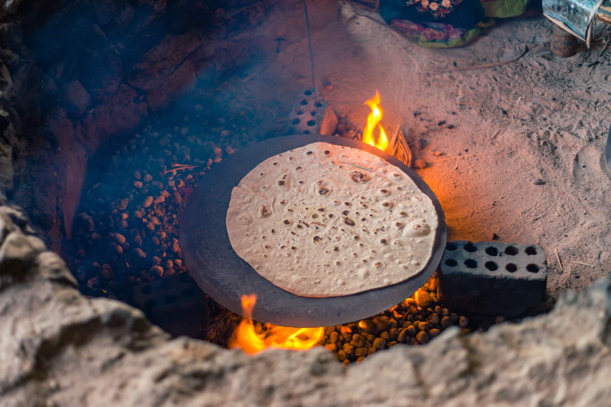 Bedouin bread in desert