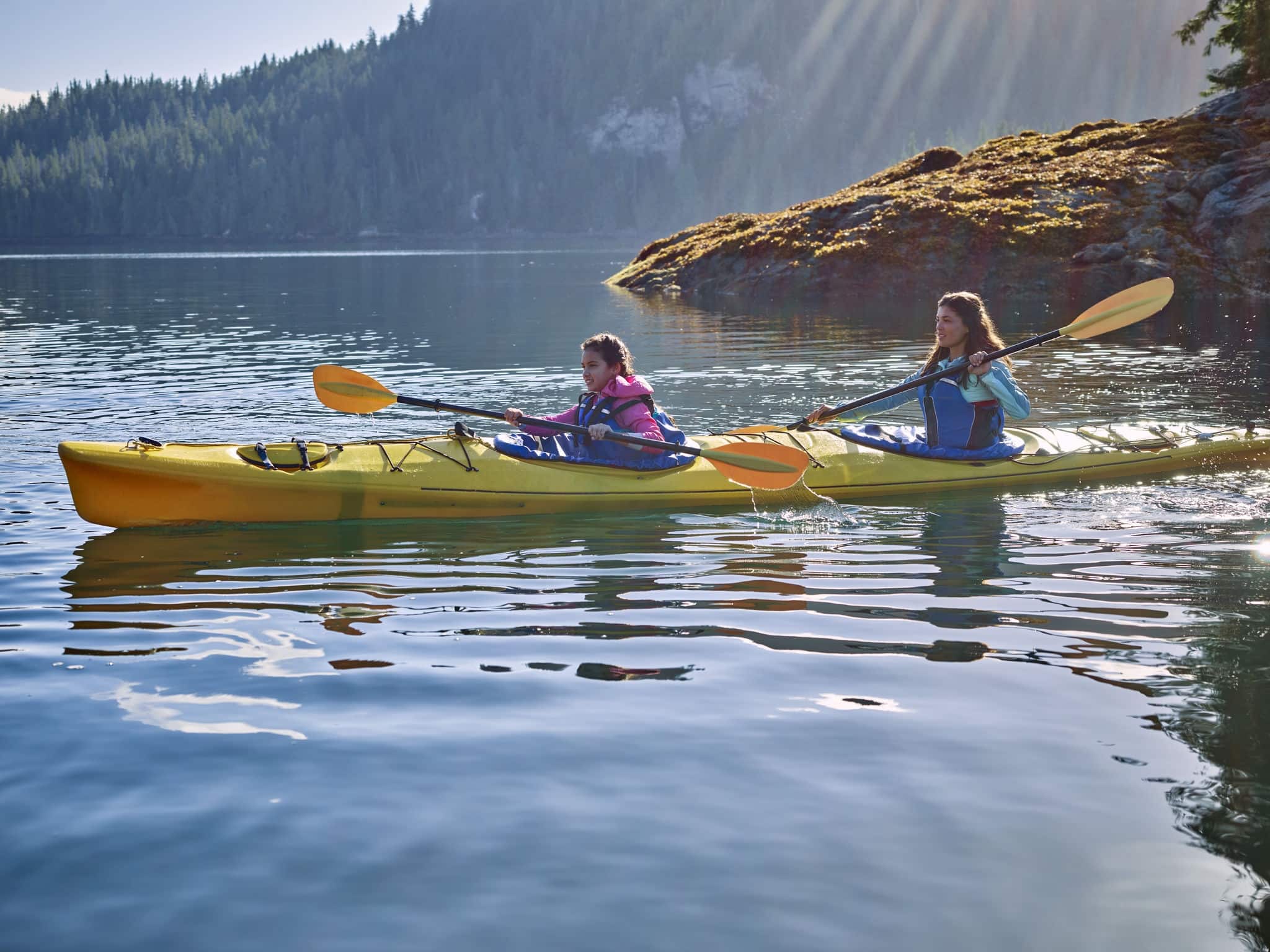 NCL Alaska Mom Daughter Kayaking