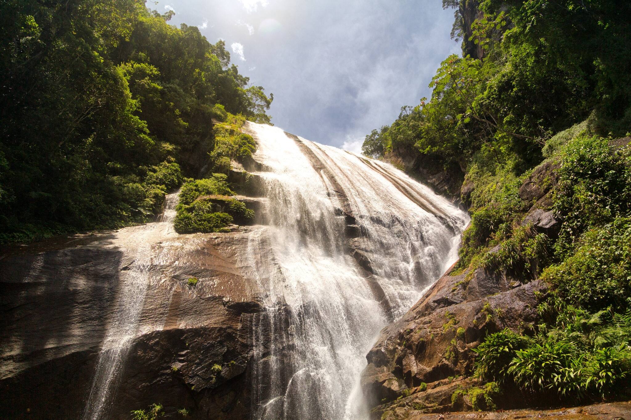 Gato waterfall in Ilhabela, Sao Paulo, Brazil