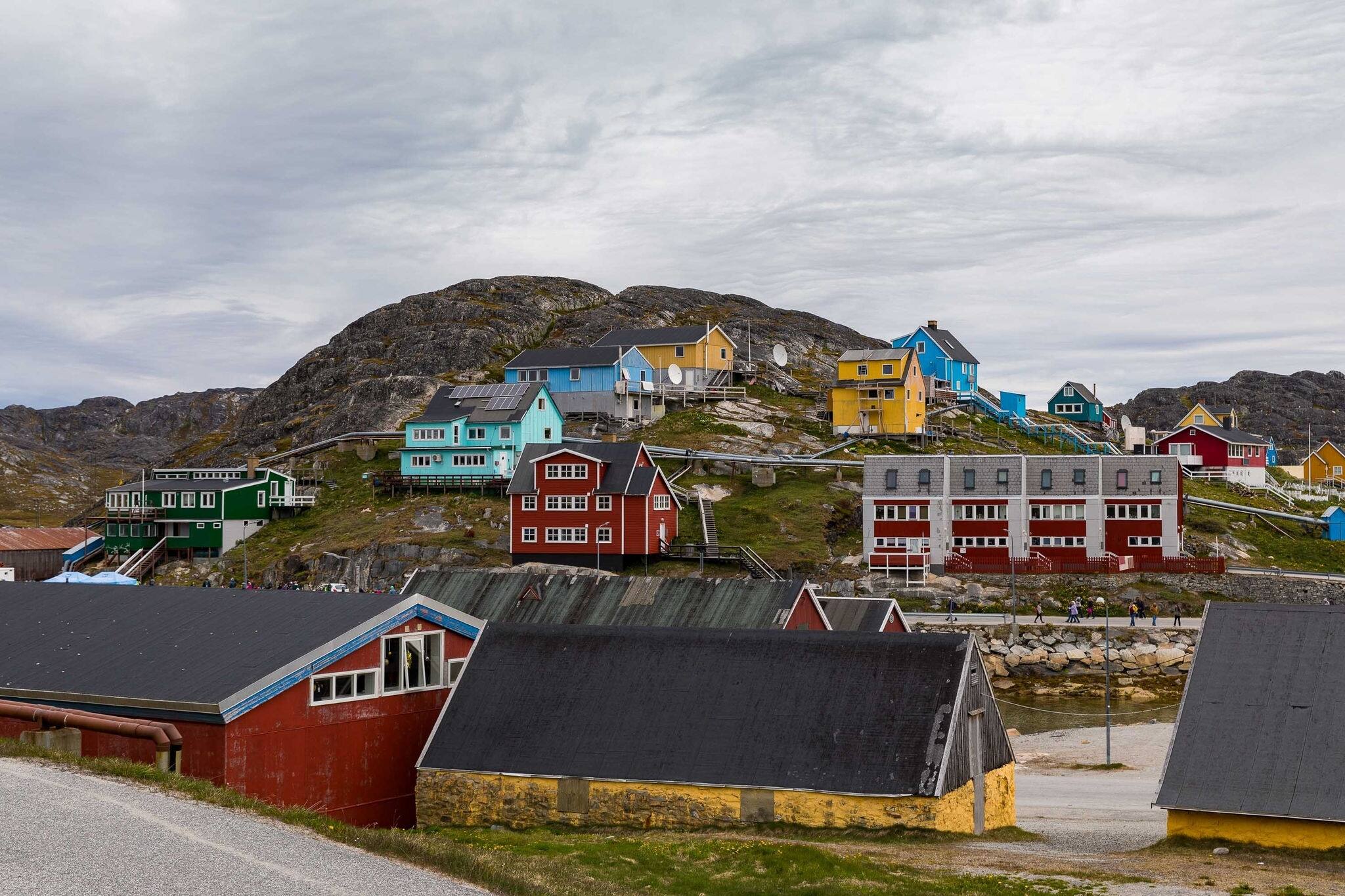 Paamiut, Greenland, June 29 2023, houses in the town of Paamiut