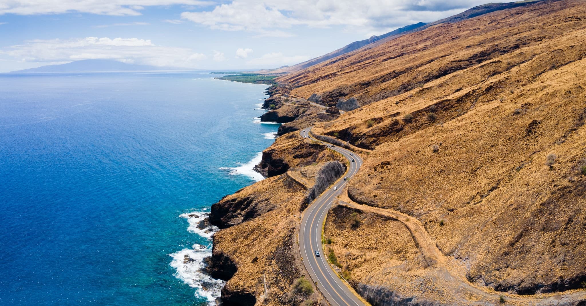 Pali road on maui, facing the road to Lahaina
