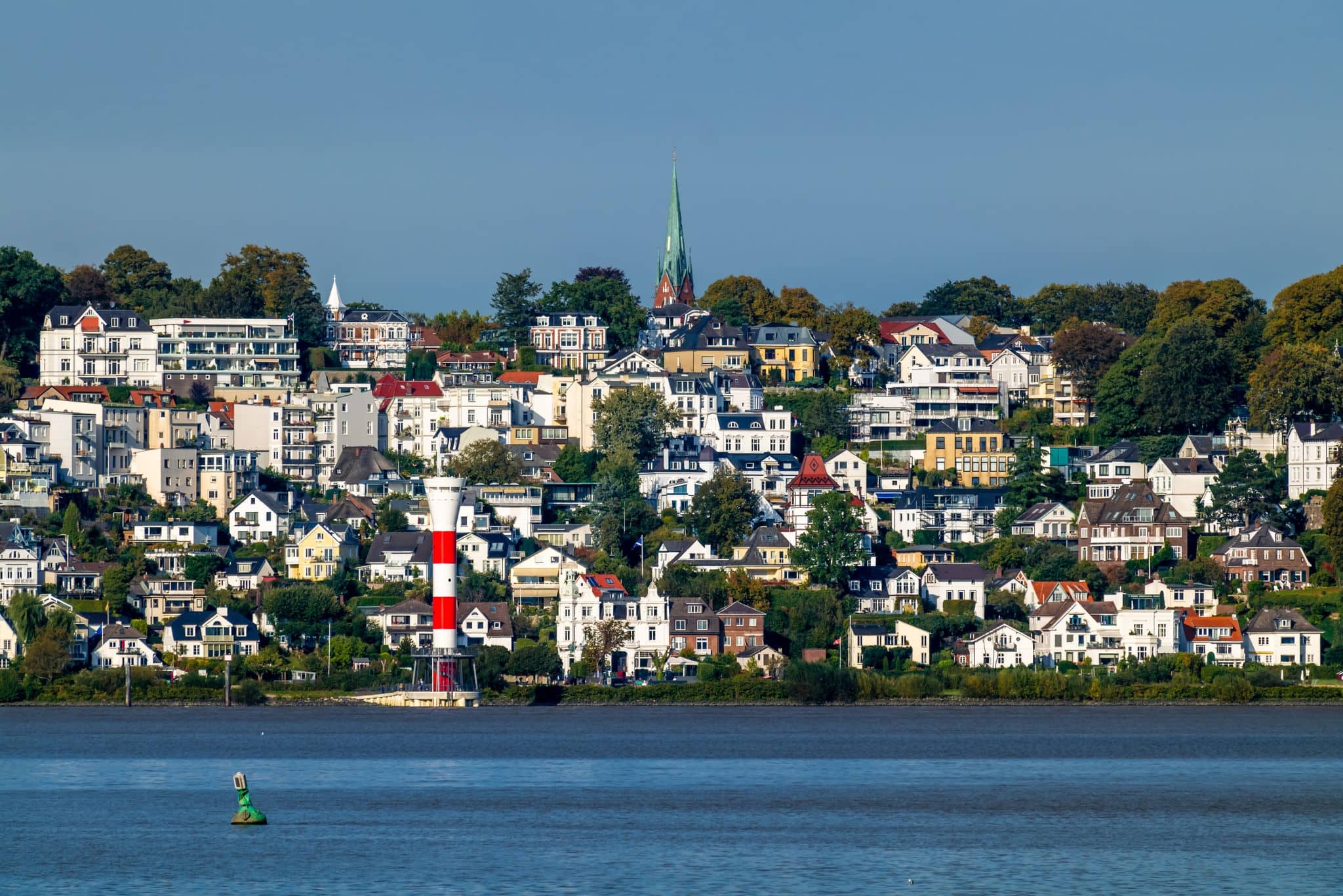 Hamburg, Germany. The Stairs Quarter (German: Treppenviertel) in the quarter of Blankenese.	