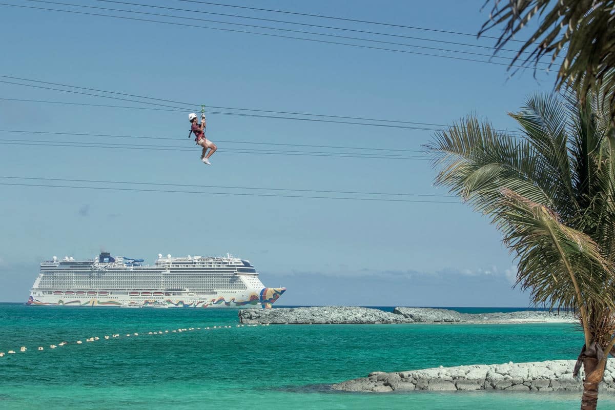 Ziplines at Great Stirrup Cay.