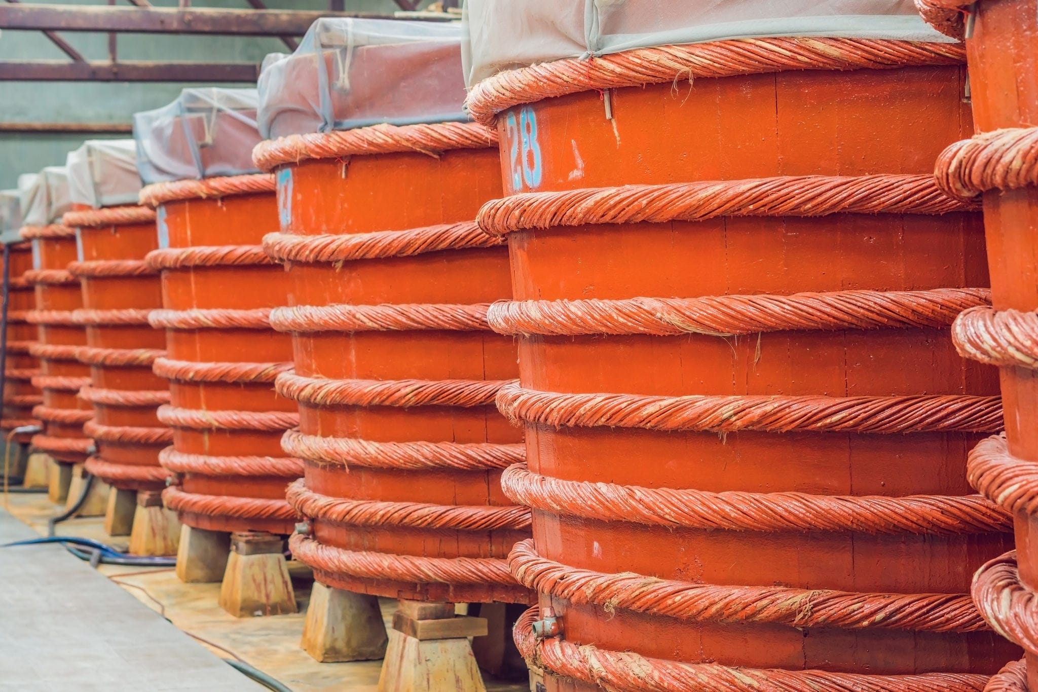 Wooden barrels in a fish sauce factory on Phu Quoc island.