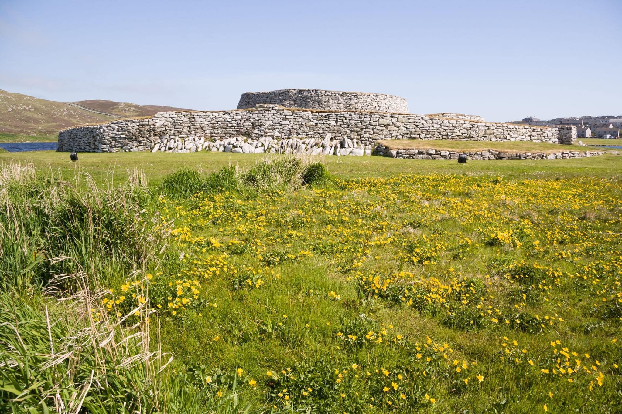 The ancient Clickimin Broch in Lerwick in the Shetland Isles, North of Scotland UK.
