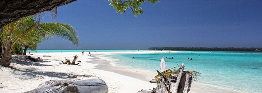 Beautiful Pristine Waters and white sand beach in Conflict Islands