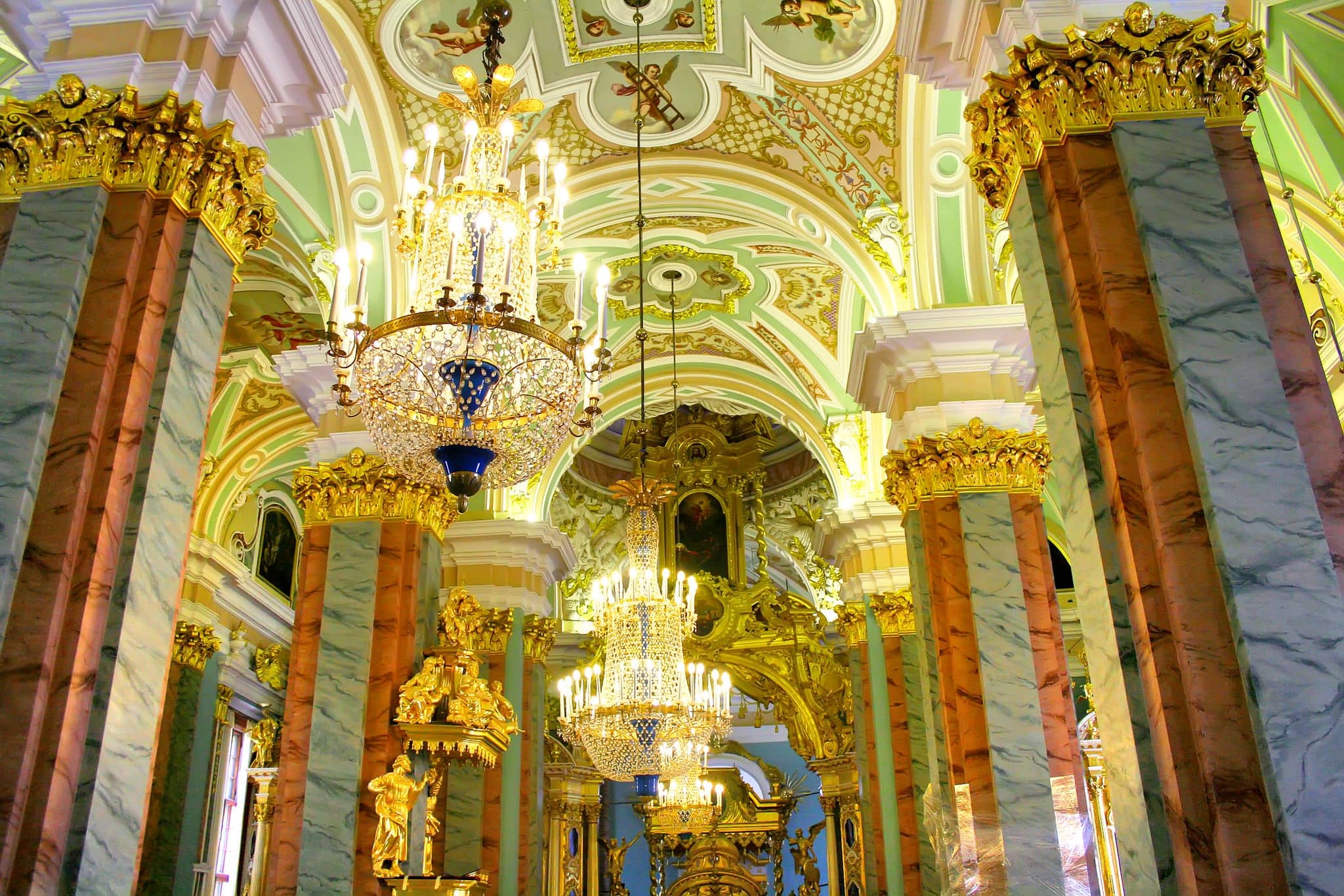 Interior of Peter and Paul cathedral in Peter and Paul Fortress, St. Petersburg, Russia