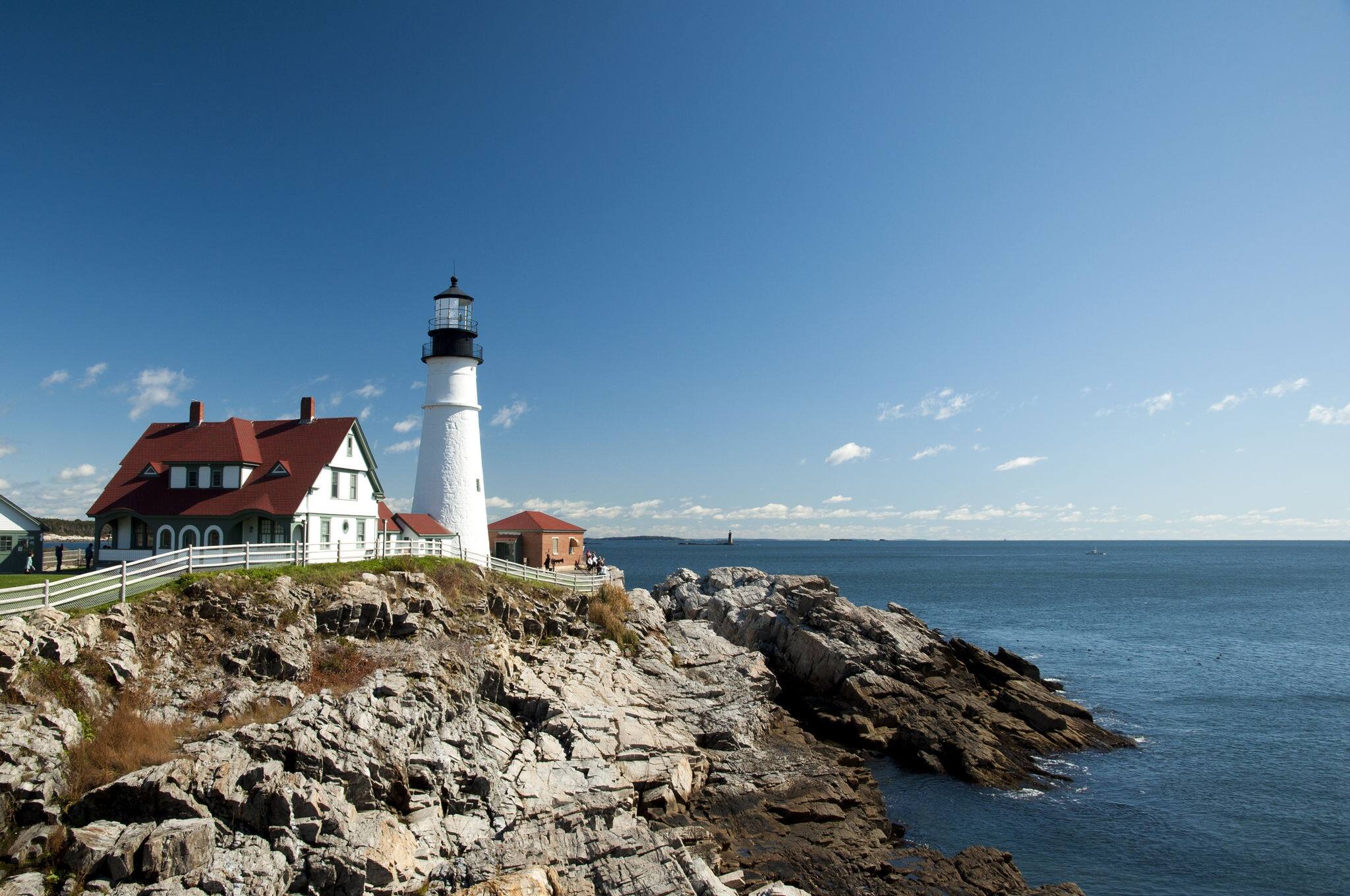 Portland Head Light Lighthouse in Maine, New England, USA, Portland Head Light Leuchtturm in Maine, Neu England, USA