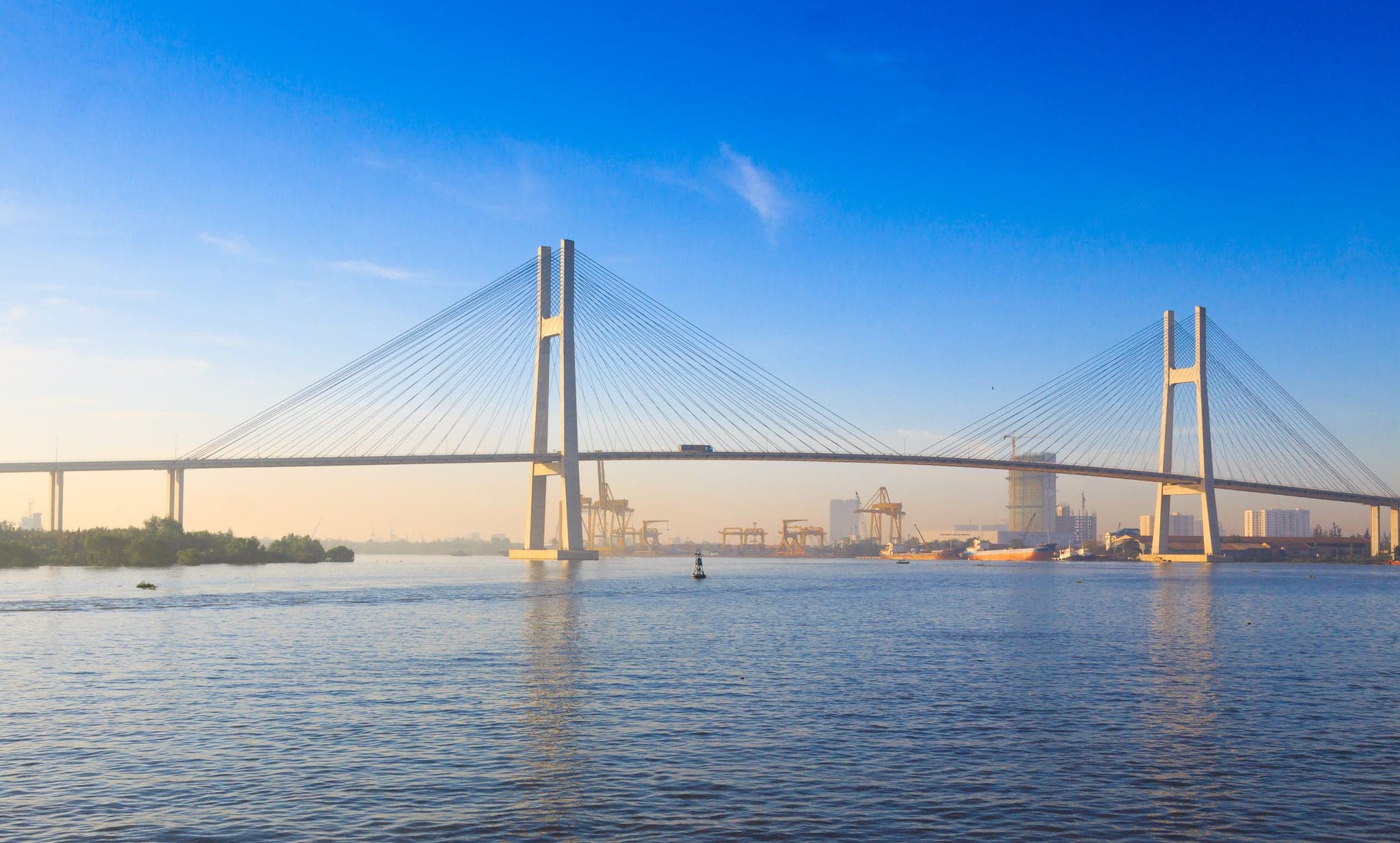 The Phu My bridge over the Saigon river in Saigon, Vietnam