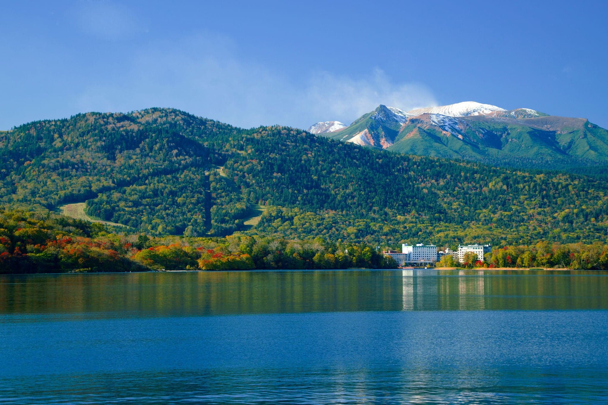 Lake Akan in Autumn, Kushiro city, Hokkaido, Japan.