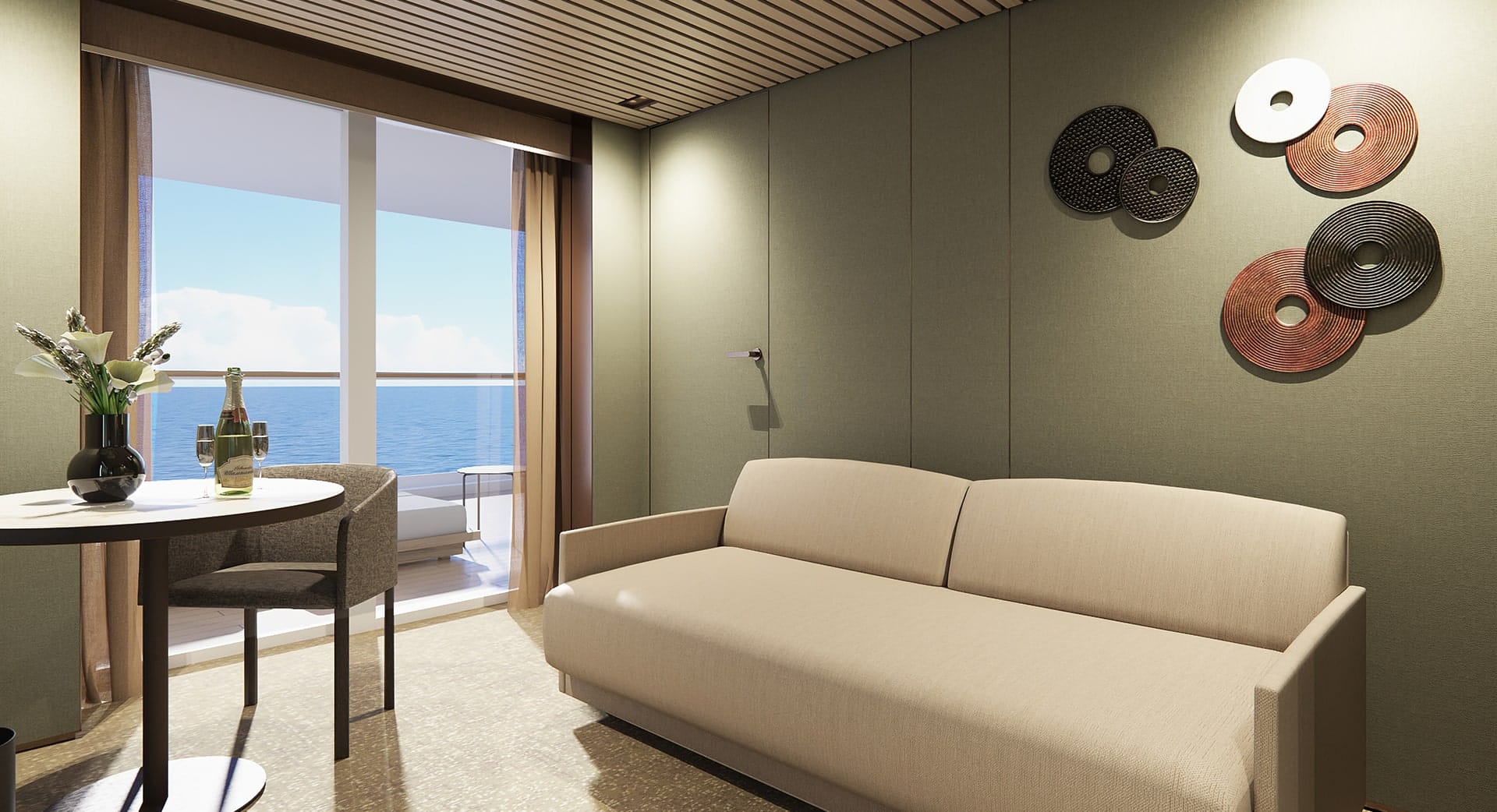 HB - The Haven Penthouse con orientación a la popa, habitación principal y balcón grande