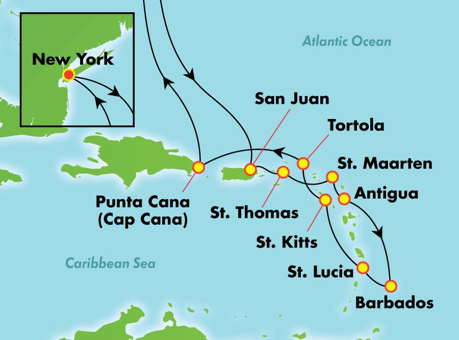 14 Tage Südliche Karibik ab New York (Feiertage) 14 Tage Südliche Karibik ab New York (Feiertage)
