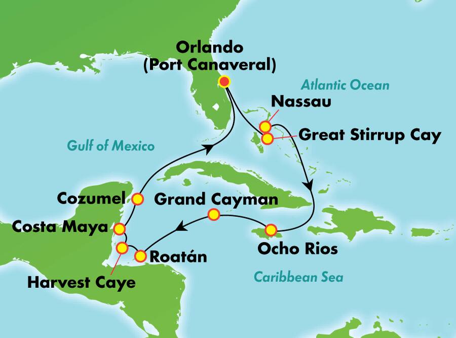 11-Day Western Caribbean from Orlando (Port Canaveral) 11-Day Western Caribbean from Orlando (Port Canaveral)