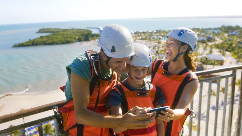 Zipline Across Harvest Caye Zipline Across Harvest Caye