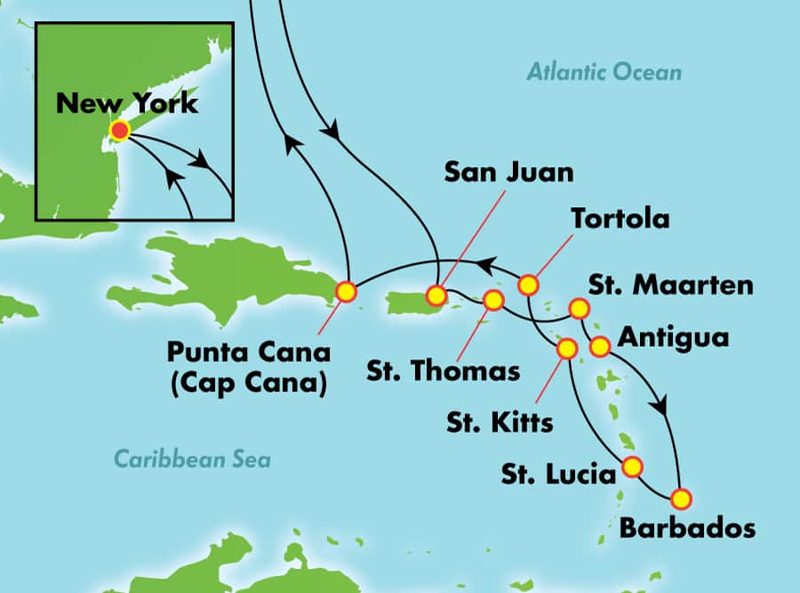 14-Day Southern Caribbean from New York (Holiday) 14-Day Southern Caribbean from New York (Holiday)