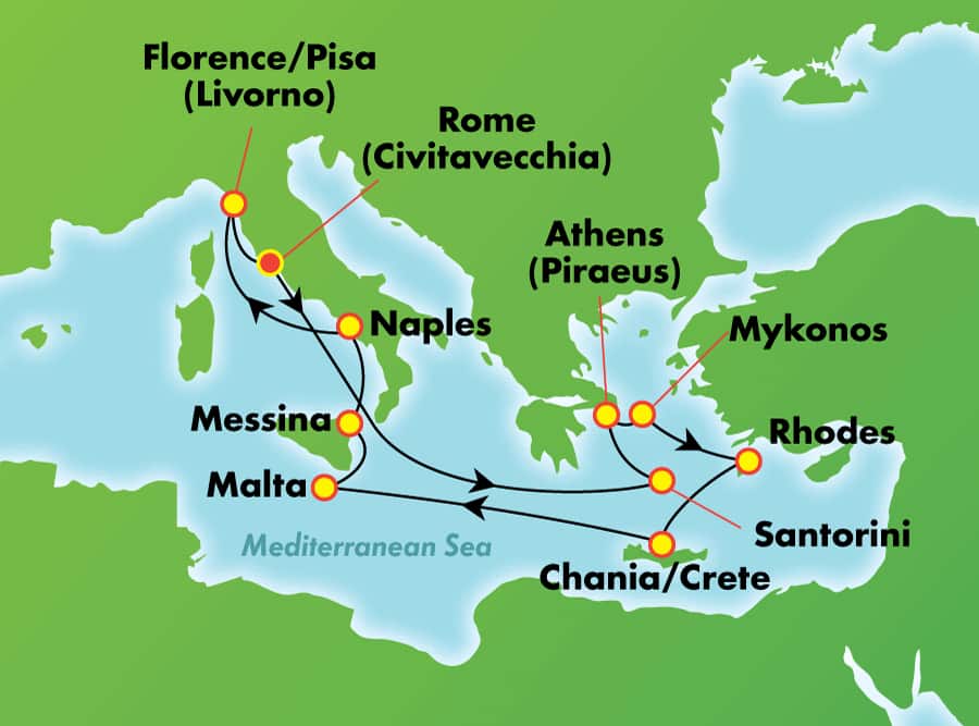 11-Day Greek Isles & Italy from Rome (Civitavecchia) 11-Day Greek Isles & Italy from Rome (Civitavecchia)
