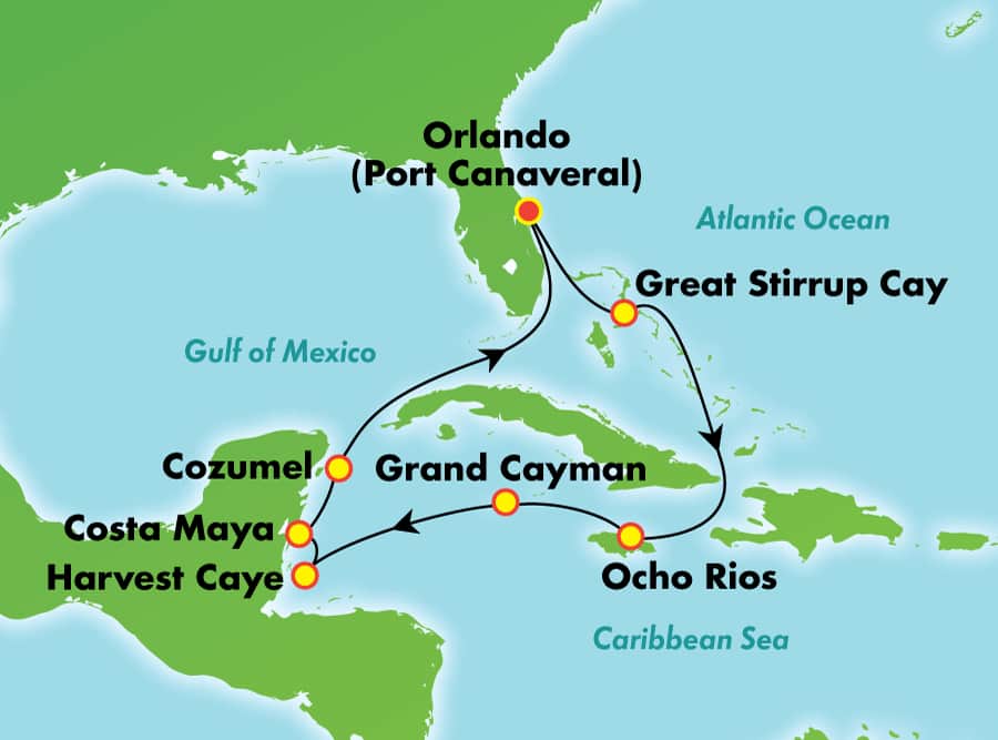Crociera 10 giorni Caraibi occidentali da Orlando (Port Canaveral) Crociera 10 giorni Caraibi occidentali da Orlando (Port Canaveral)