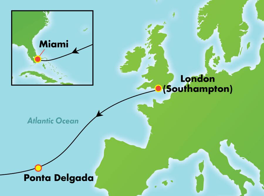 Crociera 11 giorni Transatlantica da Londra (Southampton) Crociera 11 giorni Transatlantica da Londra (Southampton)