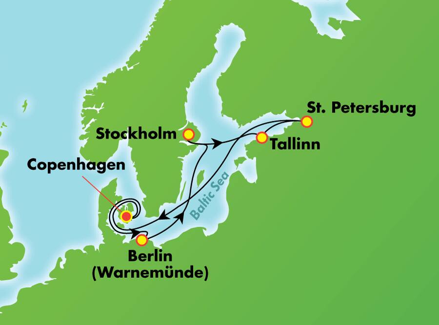 Crociera 9 giorni Scandinavia, Russia e Baltico da Copenhagen Crociera 9 giorni Scandinavia, Russia e Baltico da Copenhagen