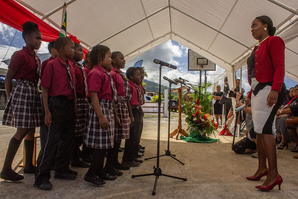 Students Perform at Morne Prosper School Re-Opening in Dominica