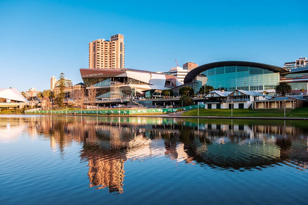 View of Adelaide city center from Torrens River