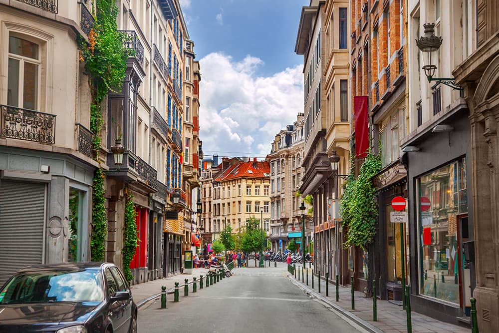 Street view of Brussels, Belgium