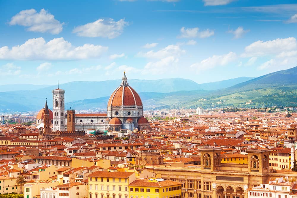 Florence skyline with Saint Mary of the Flower cathedral