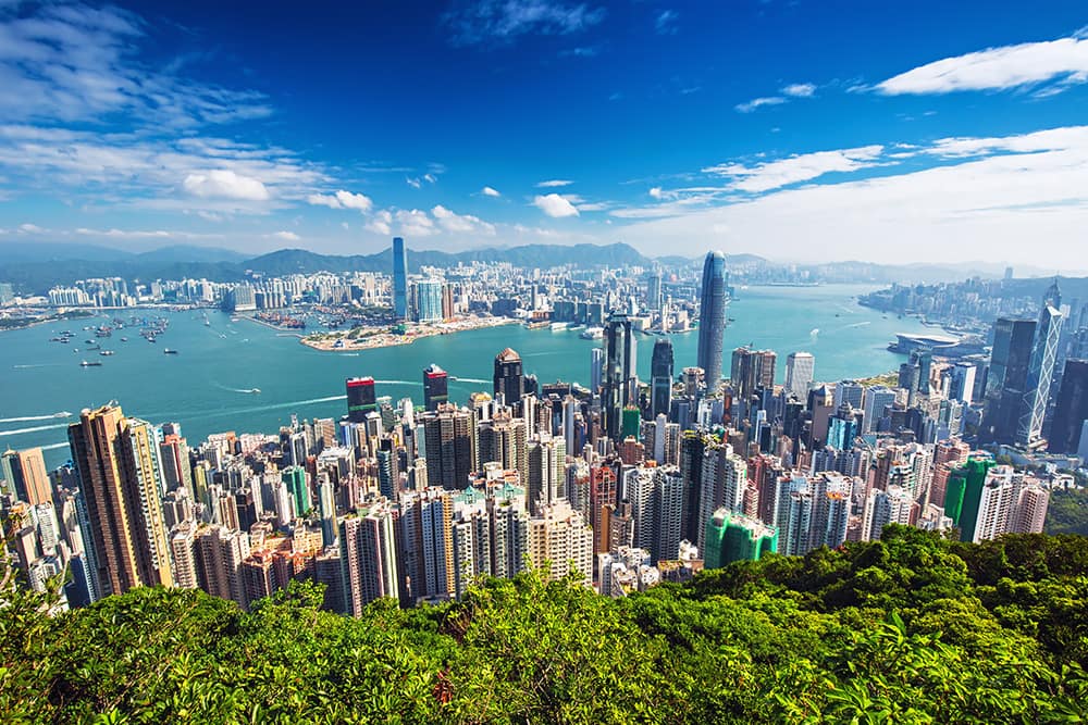Hong Kong skyline as seen from Victoria Peak.