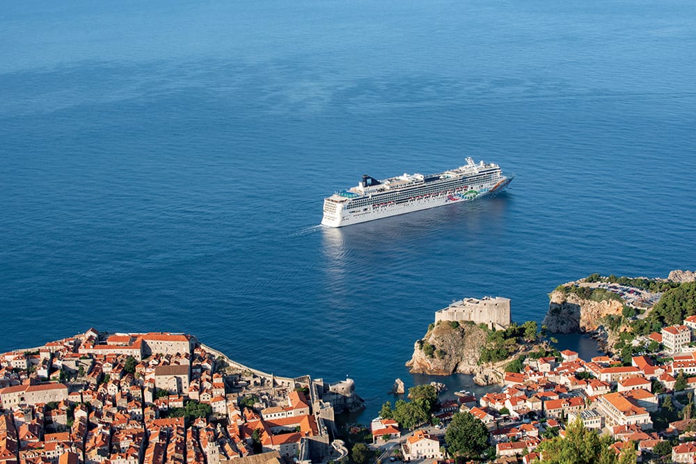 Norwegian Pearl near Dubrovnik