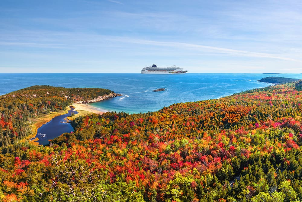 Panoramic view of cruise near Acadia Park