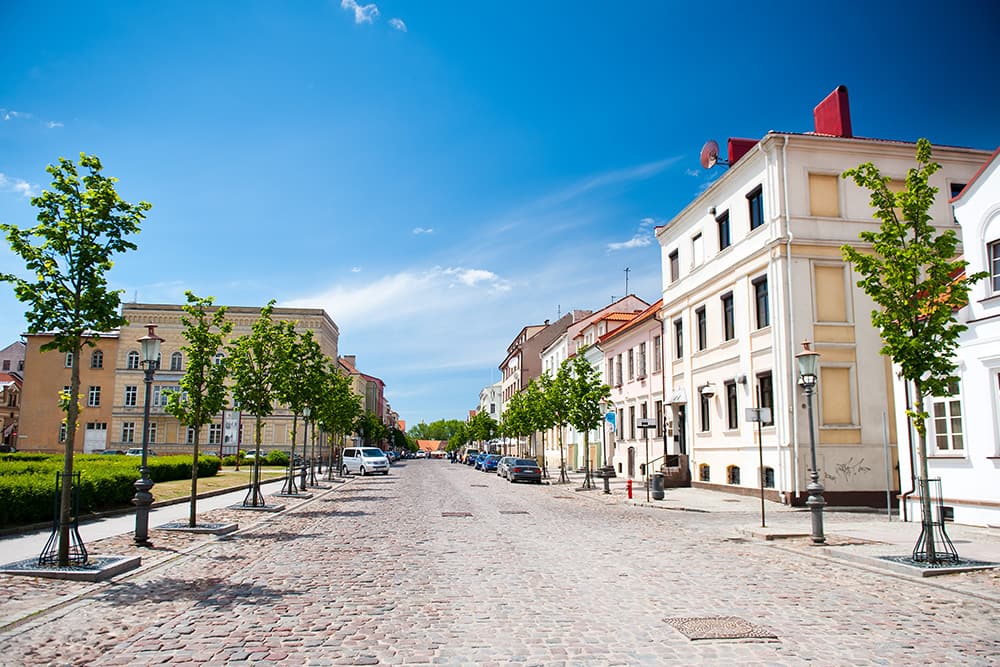 Street view of Old Town Klaipeda, Lithuania