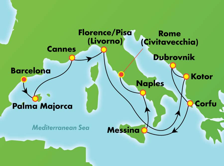 10-Day Italy, Greece, And France: Mediterranean Marvels from Barcelona 10-Day Italy, Greece, And France: Mediterranean Marvels from Barcelona