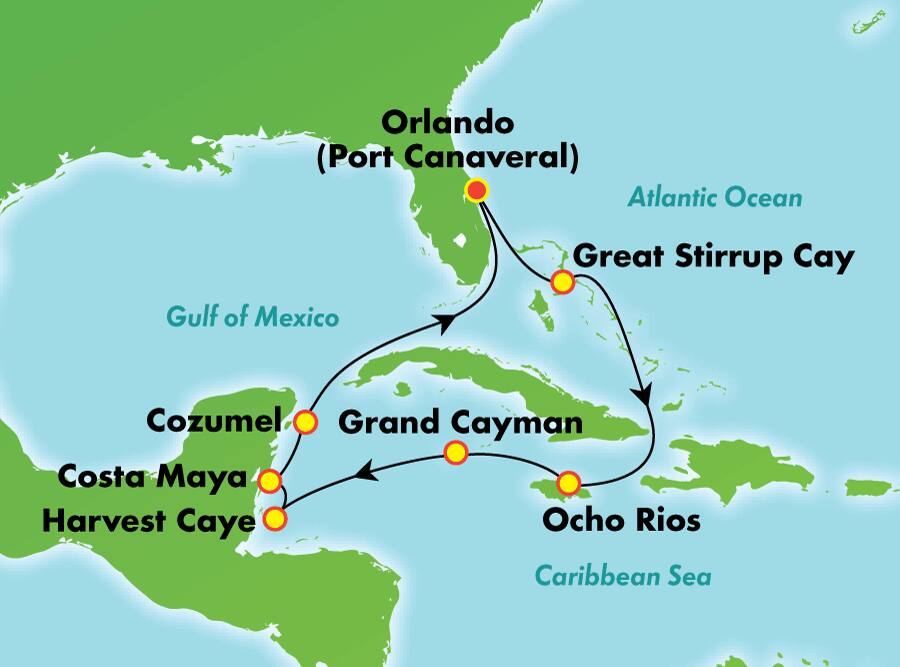 10-Day Western Caribbean from Orlando (Port Canaveral) 10-Day Western Caribbean from Orlando (Port Canaveral)