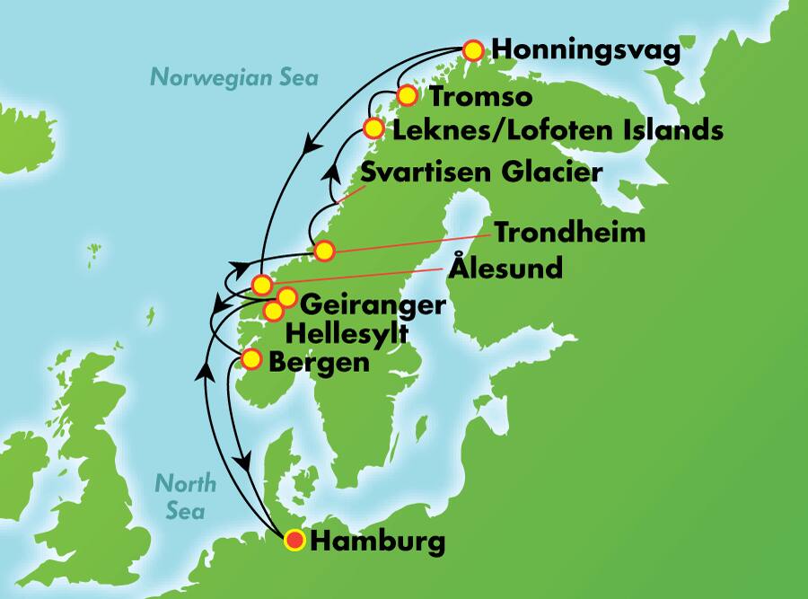 12 Tage Norwegen und Nordkap ab Hamburg 12 Tage Norwegen und Nordkap ab Hamburg