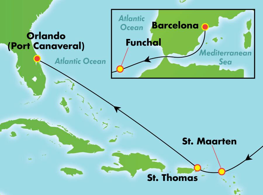13-Day Transatlantic from Barcelona