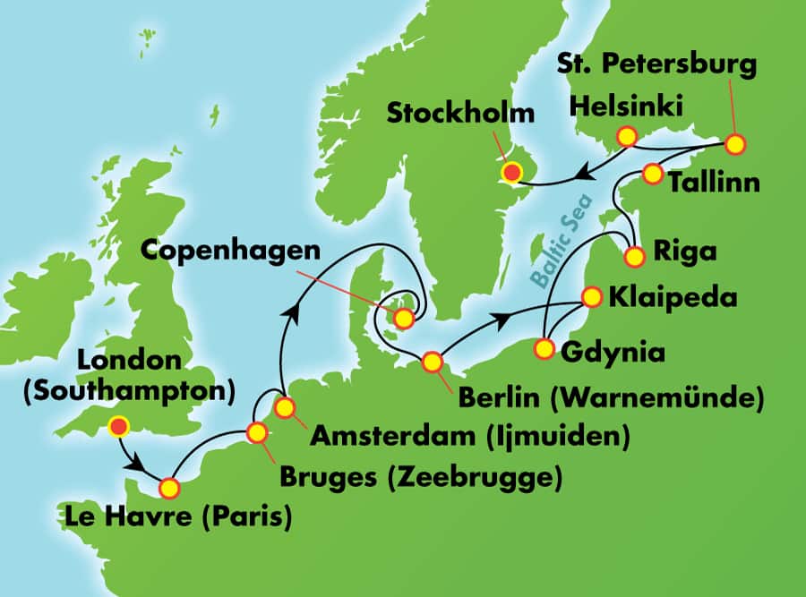 15-Day Scandinavia, Russia & Amsterdam: Ultimate Baltic from London (Southampton) 15-Day Scandinavia, Russia & Amsterdam: Ultimate Baltic from London (Southampton)