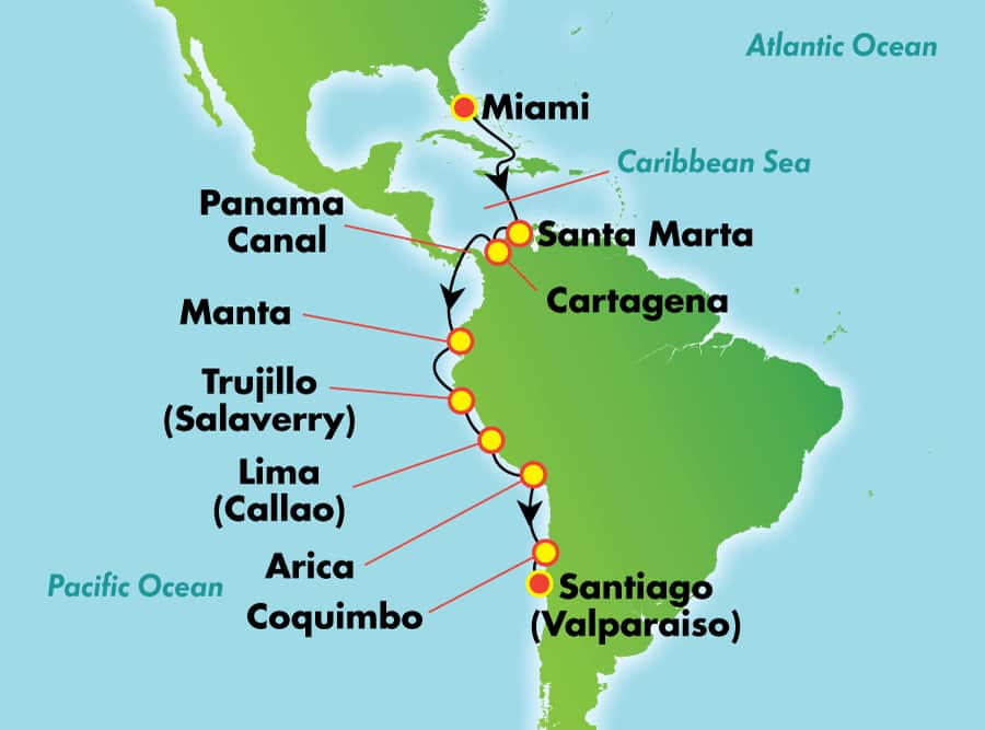 América del Sur desde Miami, 15 días América del Sur desde Miami, 15 días
