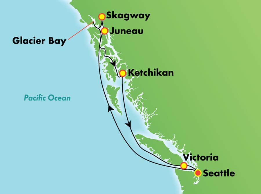 norwegian alaska cruise route