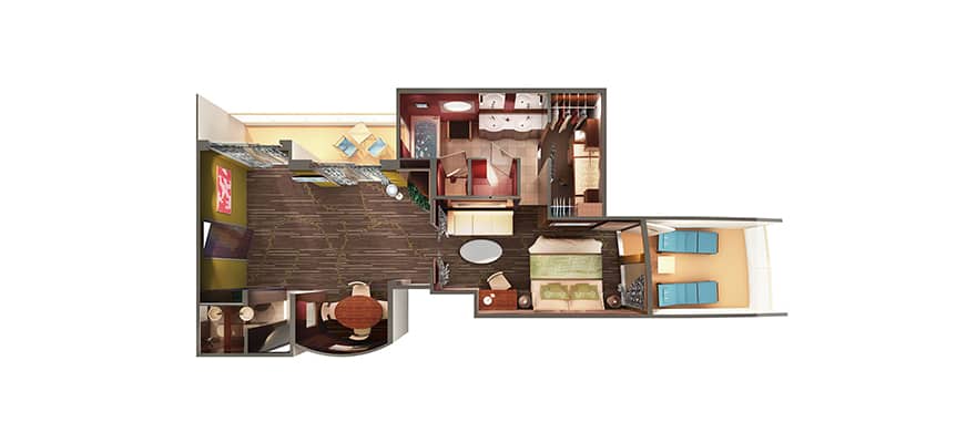 Deluxe Owner's Suite with Two Balconies floor plan