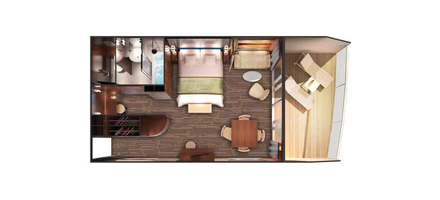 Aft-Facing Penthouse with Balcony floor plan