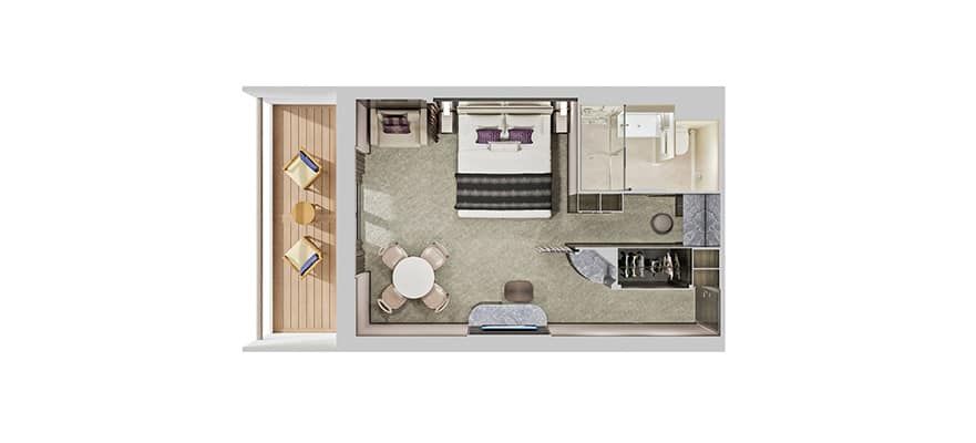 Aft-Facing Penthouse with Balcony floor plan
