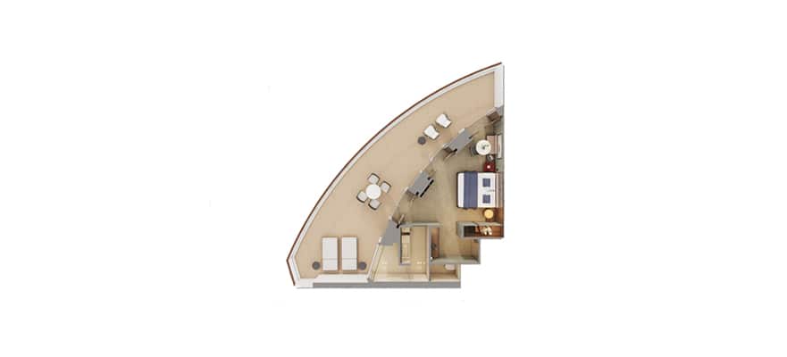 The Haven Aft-Facing Penthouse with Large Balcony floor plan