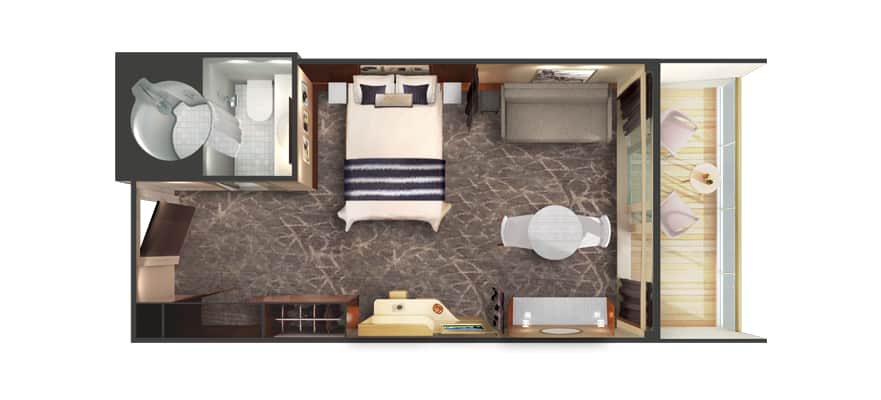 Forward-Facing Penthouse with Large Balcony floor plan