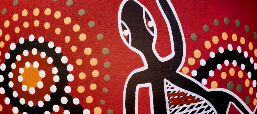 Arte aborígene em um cruzeiro na Austrália
