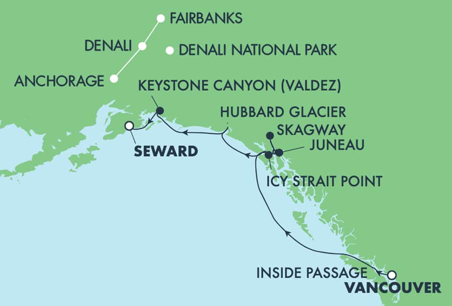 norwegian alaska cruise route