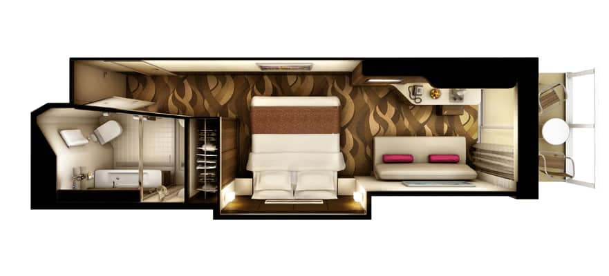 Club Balcony Suite with Larger Balcony floor plan