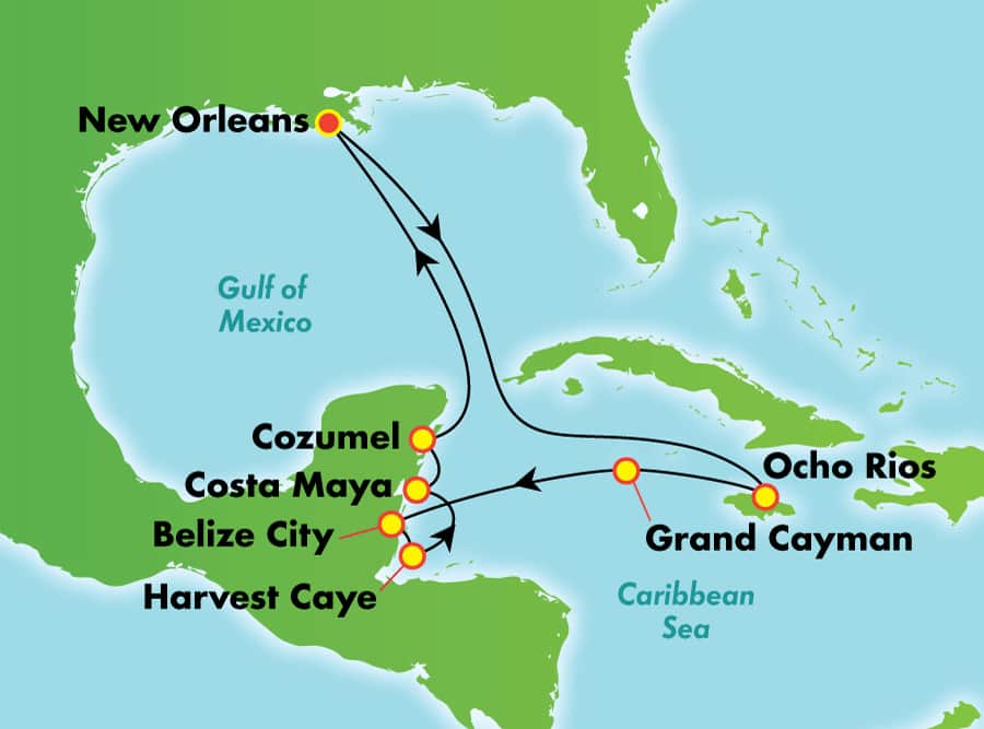 Caribe occidental desde Nueva Orleans, 11 días Caribe occidental desde Nueva Orleans, 11 días