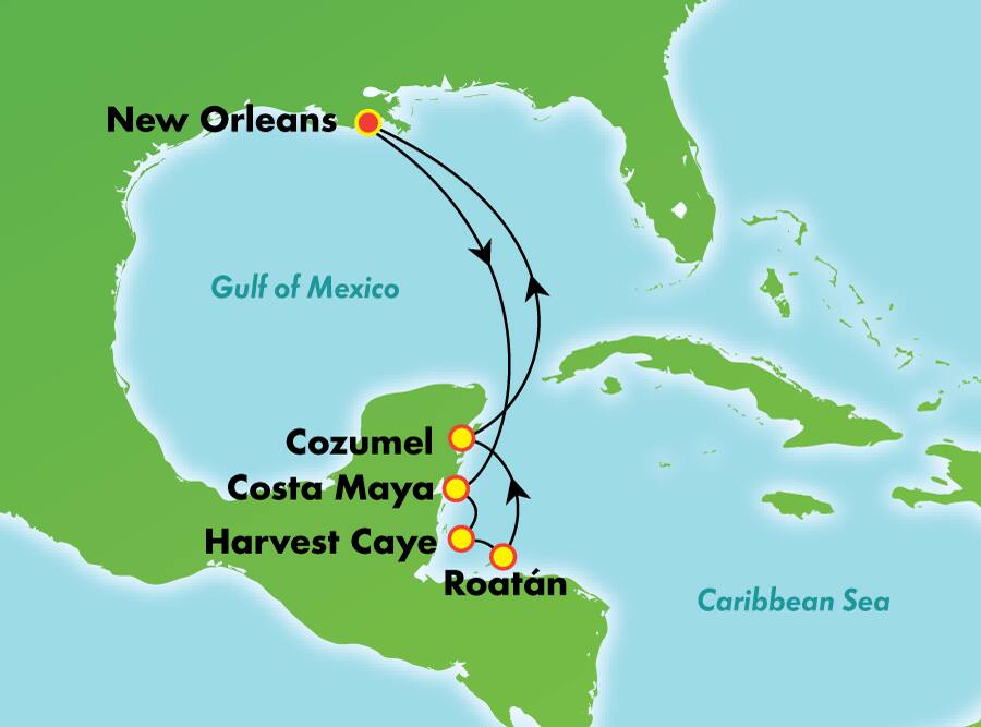 Crociera 7 giorni Caraibi occidentali da New Orleans Crociera 7 giorni Caraibi occidentali da New Orleans